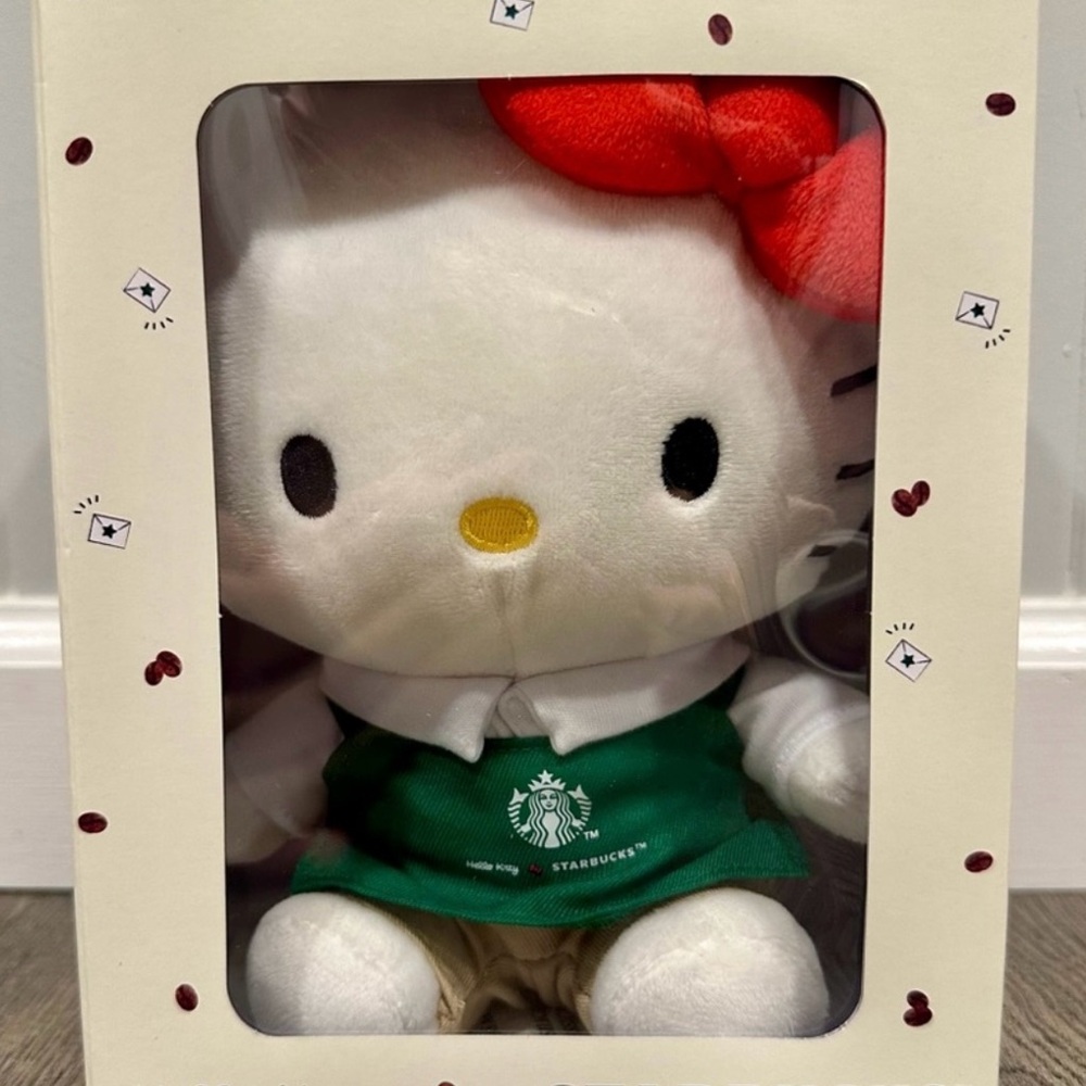Starbucks x Hello Kitty 
Plush with Red Bow and Green Apron